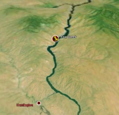 Satellite Map of Huntington to Richland